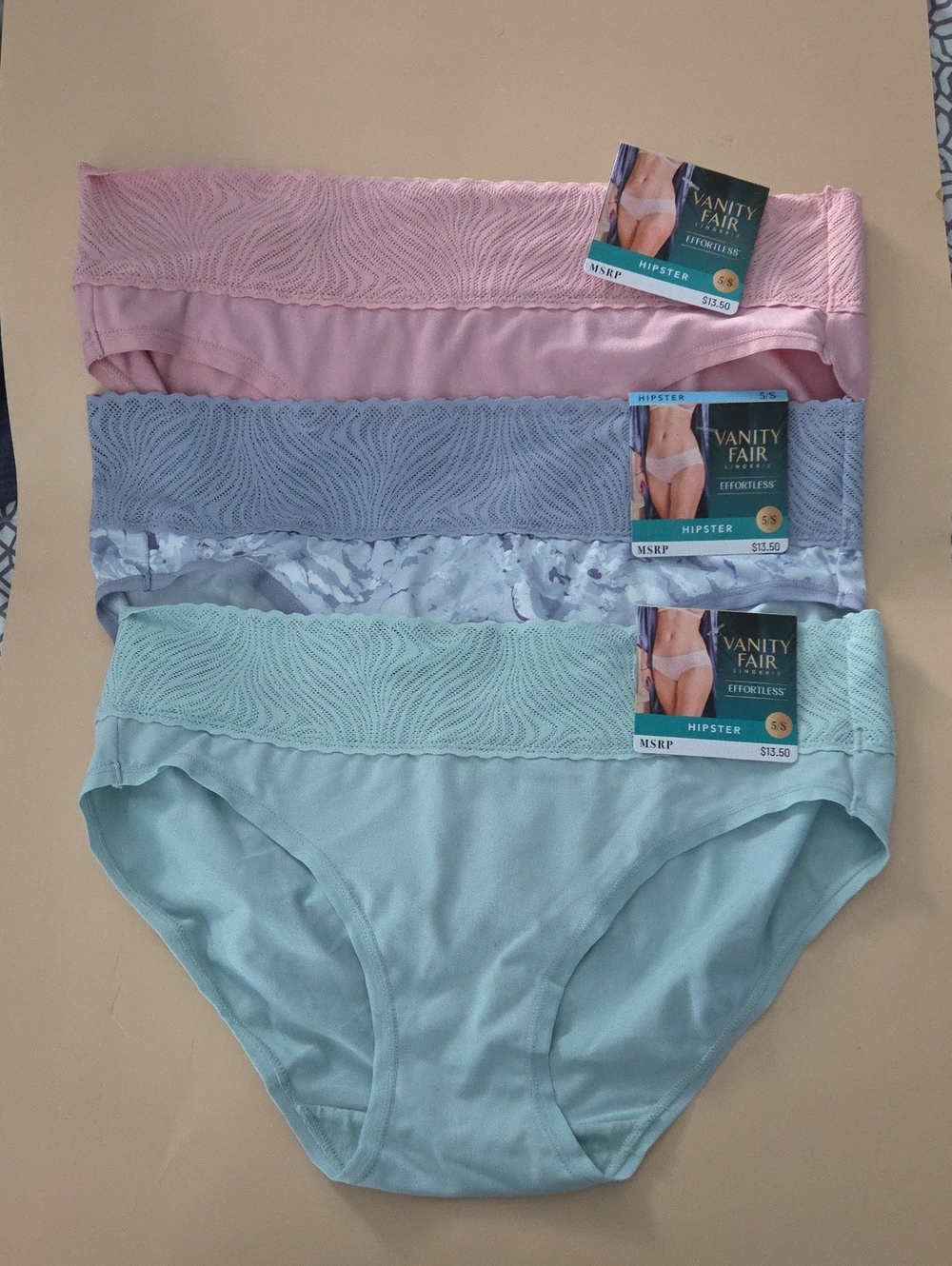 Vanity Fair Effortless Hipster Panties Set Of 3 Size 5 S